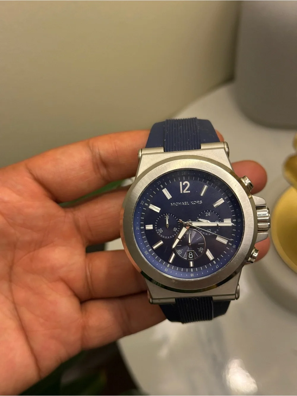 Michael Kors Navy Chronograph Watch Mens